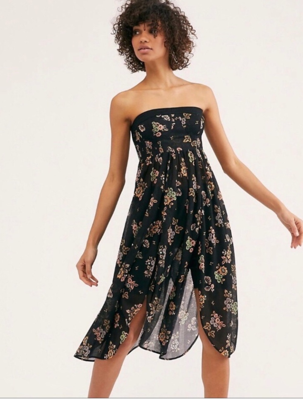 Free People Kitty Maxi Tube Top slit dress sz M boho coverup